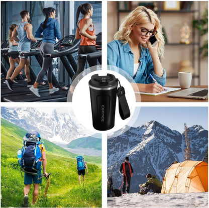 taza de café digital de acero inoxidable térmica